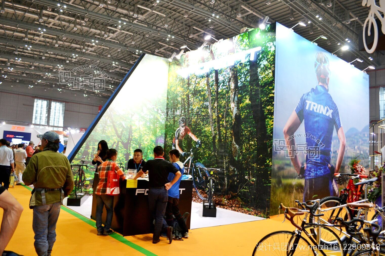 2023上海144㎡自行车展会展台搭建案例_泽迪国际展览
