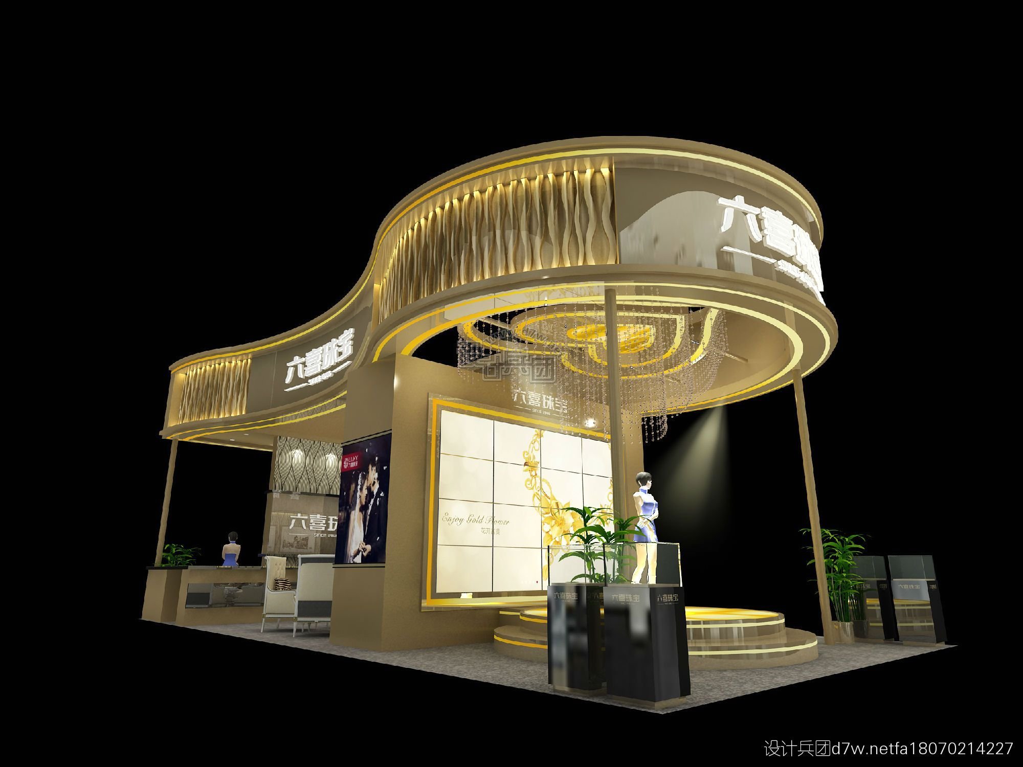 珠宝商场展位3d效果图设计 展台展柜展厅设计|三维|其他三维|阿杰smac - 原创作品 - 站酷 (ZCOOL)