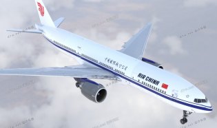 中国国际航空公司波音777带内饰驾驶舱
